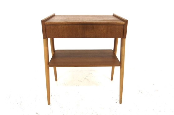 Table de Chevet Scandinave en Teck de AB Carlströms, Sweden, 1960, Tables de nuit, Scandinavian (photo 2 sur 6)