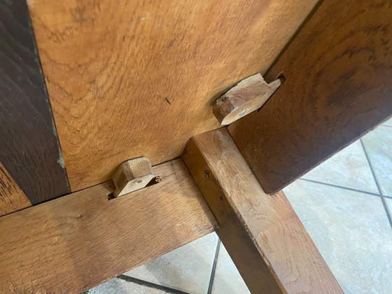 Image 1 of Round coffee table in solid oak, circa 1950