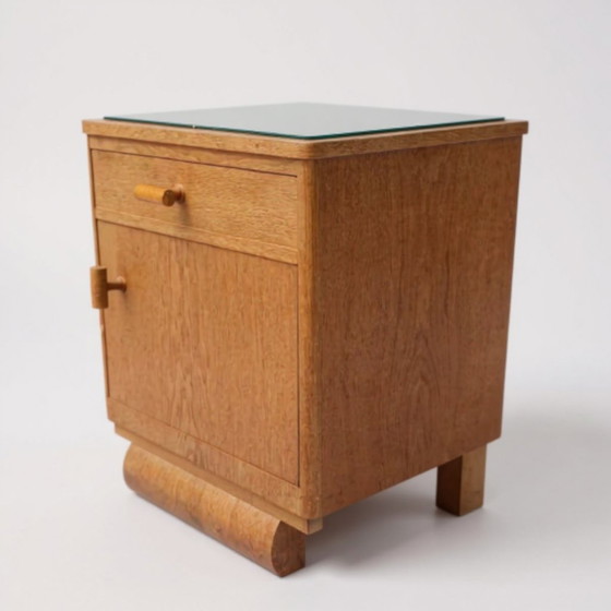 Image 1 of Nachtkastje ART DECO met glasplaat