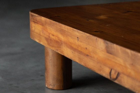 Image 1 of Brutalist Pine Low Coffee Table, France, 1960s