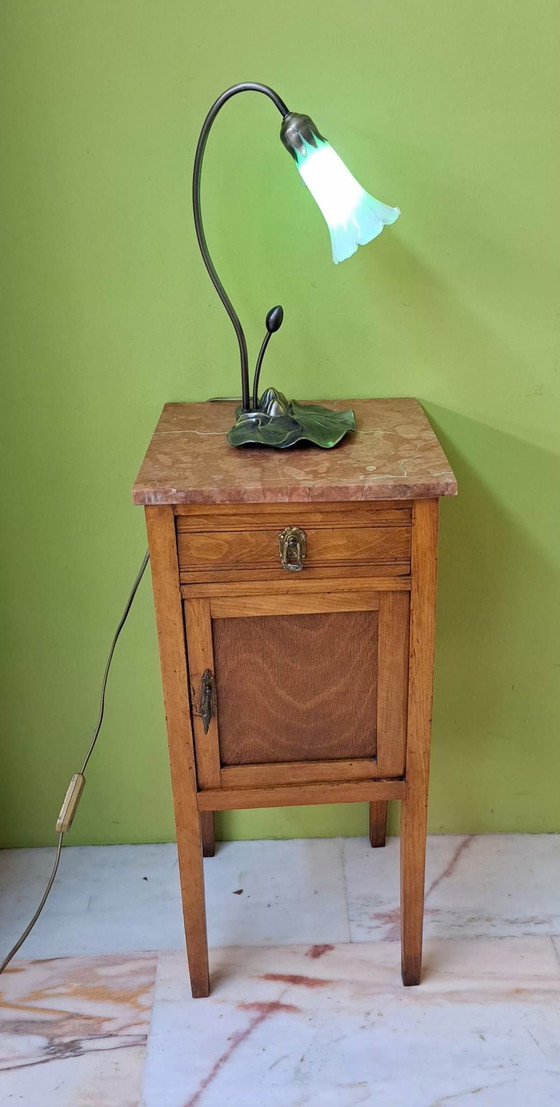 Comodino vintage anni '50, Comodini, Bronzo, Marmo, Marrone (foto 2 di 10)