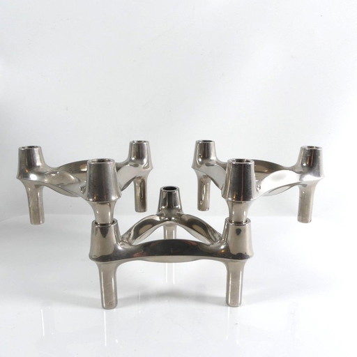 3 BMF Nagel Candlesticks Space Age 70s