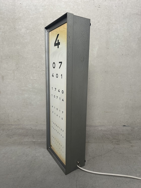 Image 1 of Vintage reading test - ophthalmologist's practice (wall lamp)