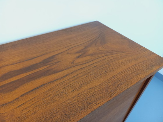 Image 1 of Vintage Scandinavisch modernistisch secretair bureau/boekenkast van teakhout en zwart metaal uit de jaren 50/60.