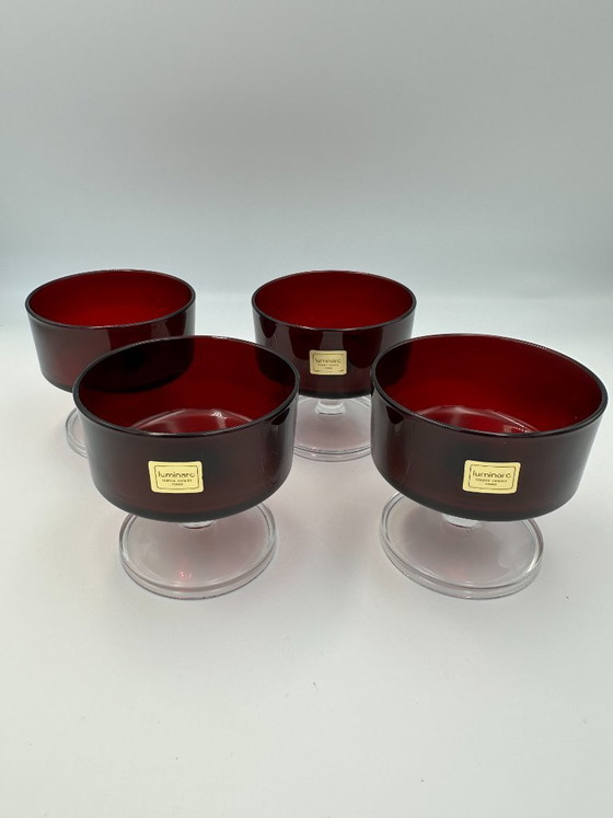 Image 1 of Luminarc 4 x Coupe Glass 1970s