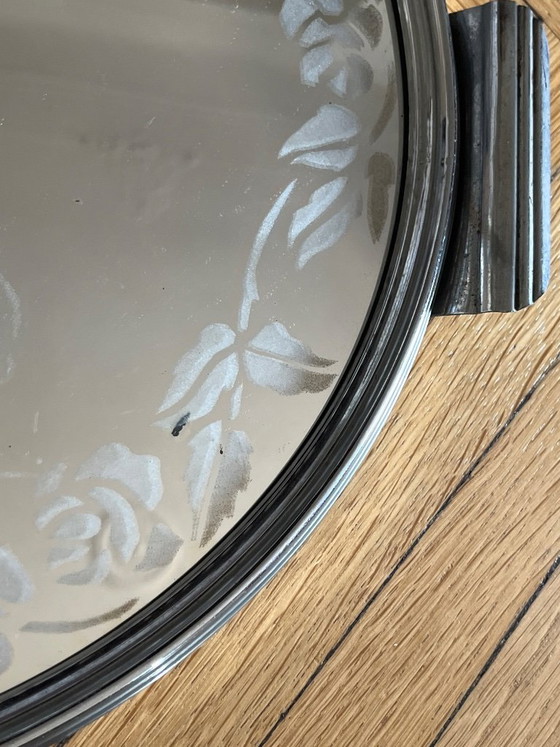 Art Deco spiegel dienblad – Decoratieve objecten, Glass, Chrome (photo 4 of 15)