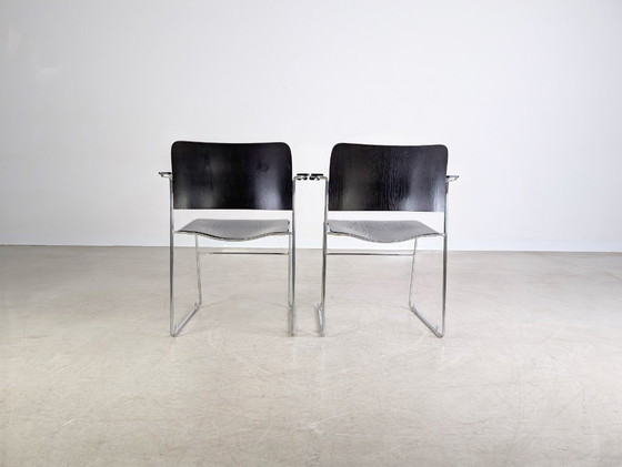 Image 1 of Originele set van 4 Howe 40/4 stoelen David Rowland Midcentury stapelstoel