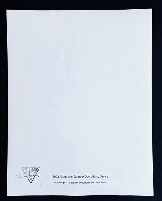 Image 1 of Michel Pinel ( 1949 ) grande photographie 50cm x 40cm / Venise les gondoliers