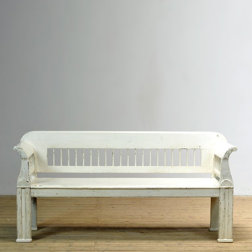 Banc ancien en pin, années 1900