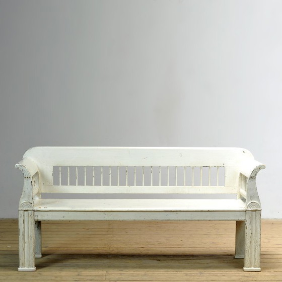 Image 1 of Banc ancien en pin, années 1900