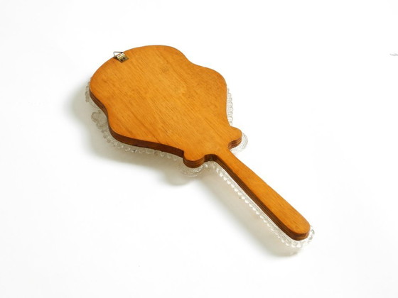 Image 1 of Magnifique miroir à main ou mural vénitien Mid Century Modern avec rosaces en verre de Murano. Fabriqué en Italie