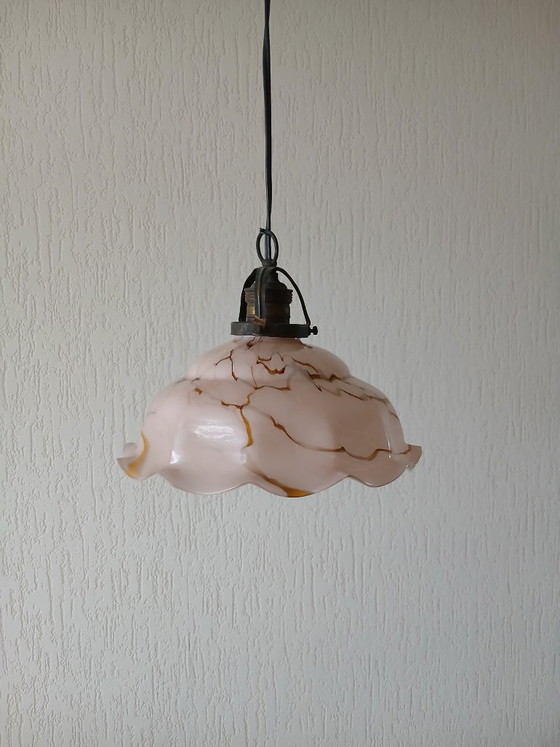 Suspension – Marbrée – Art Déco – Opaline – Glass (photo 4 of 7)