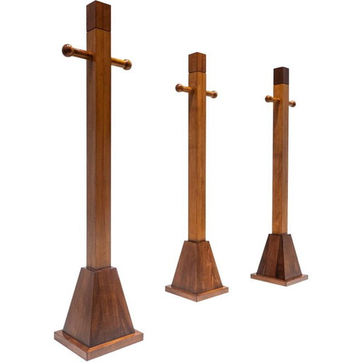 Appendiabiti in legno Totem di metà secolo, Italia anni '60