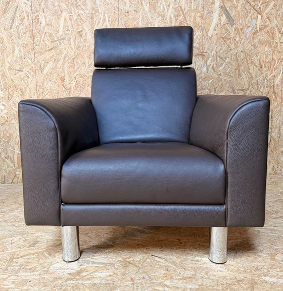 2 Jori-Sessel, bezogen mit braunem Leder – Leather (photo 10 of 17)