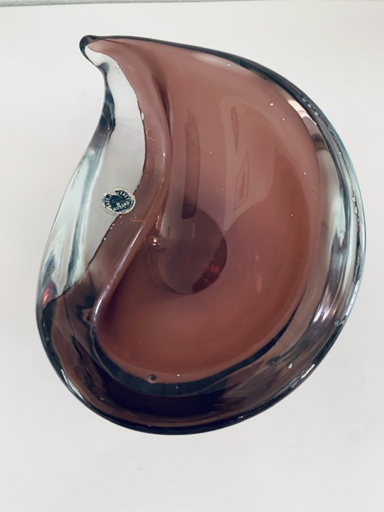 Image 1 of Cenicero para puros de mediados de siglo, de cristal de Murano Summerso, con mortero, años 60