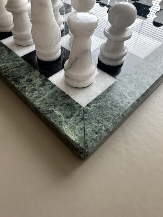 Image 1 of Marmeren schaakspel XL groot schaakset bord steen 