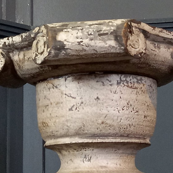 French vintage pedestal in a classic style, Column, Wood, Beige, Klassiek (photo 12 of 14)