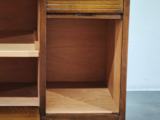 1960s Danish Modern Beech Wood Bar Cabinet with Tambour Door, Chest of drawers, Brown (photo 10 of 16)