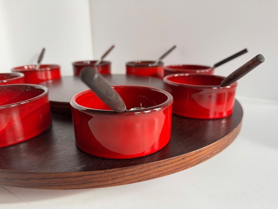 Image 1 of Plateau tournant vintage, service à fondue, service à apéritif, platine.