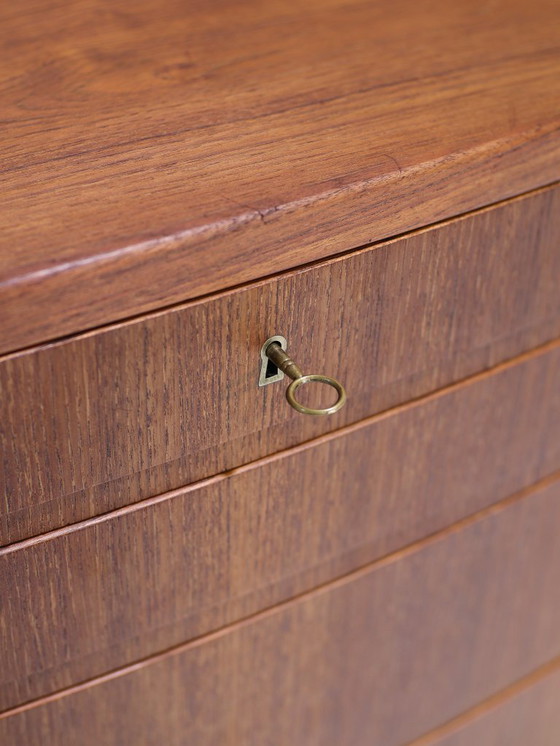 Image 1 of Hoge ladekast teakhout Deens vintage 1960s