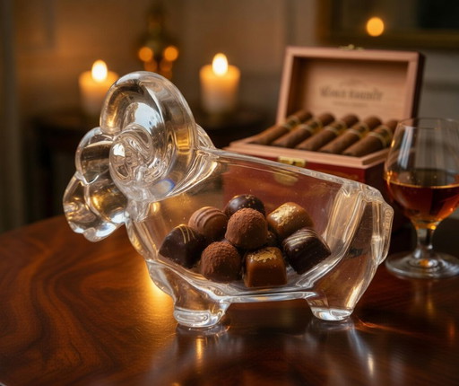 Bélier Cristal – Vannes Le Chatel France Années 1970 (18 x 12 x 9 cm)