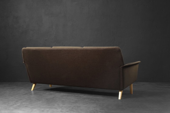 Image 1 of Vintage Mid-Century Danish Modern Brown 3-Seater Sofa by Folke Ohlsson for Fritz Hansen, 1960s