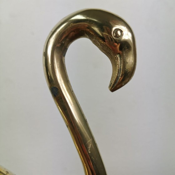 Image 1 of Statua vintage di fenicottero in ottone. Statua di fenicottero.