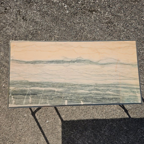 Image 1 of French Vintage Marble Coffee Table - Maison Jansen Lounge Table-Hollywood Regency Style-70s