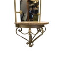 Vintage Franse wandconsole met spiegel, midden 20e eeuw