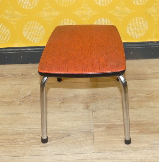 Image 1 of Chaise de cuisine des années 1960 + tabouret Métal style industriel