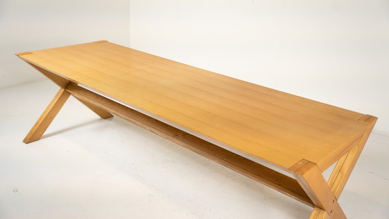 Image 1 of Table de salle à manger en bois Mid Century Werther Toffoloni et Piero Palange pour Germa, 1970