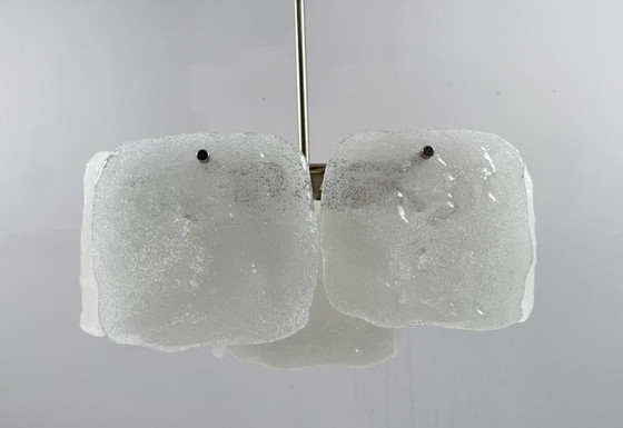 Image 1 of Lampe en verre glacé/plafonnier de J.T. Kalmar pour Kalmar Franken, modèle : Bernstein, Autriche, années 1960