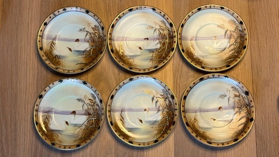 Servizio da tè giapponese in porcellana, Hand Painted Nippon - Inizio XX secolo, Stoviglie, Crema (foto 3 di 16)