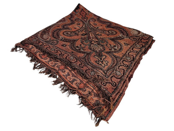 Image 1 of Art Déco - (perchero) alfombra - estampado cachemir - tapiz de pared - primera mitad del siglo XX