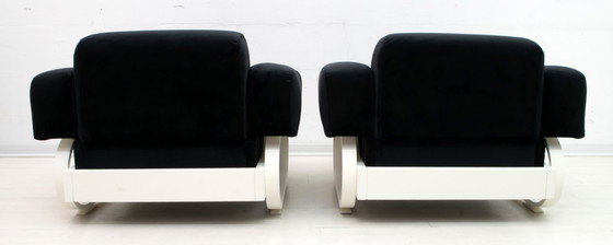 Image 1 of Paire de fauteuils en velours italiens modernes du milieu du siècle, années 1960