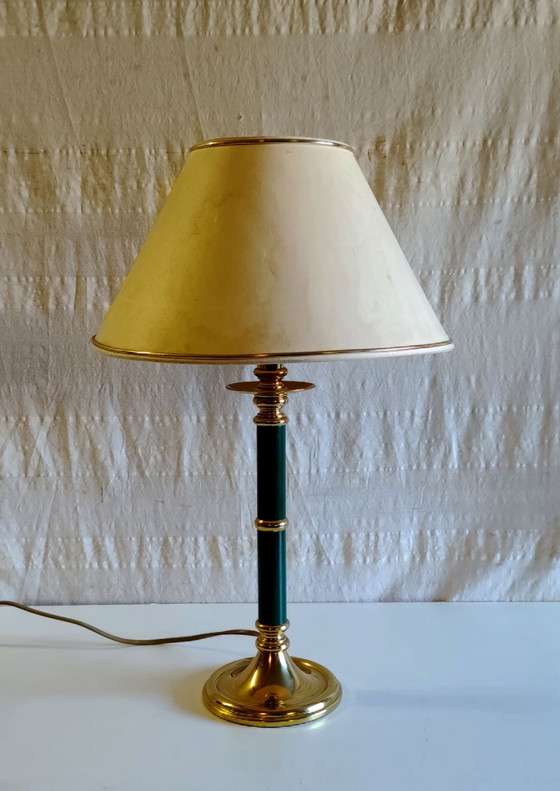 Lampada da tavolo inglese in ottone dorato - metà XX secolo – Lampade da tavolo (photo 2 of 8)