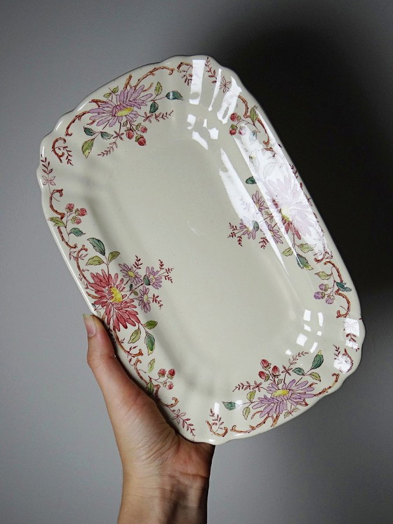 2 antieke Longchamp Daisy schalen, polychroom aardewerk. – Servies, Ceramic, Vintage (photo 3 of 10)