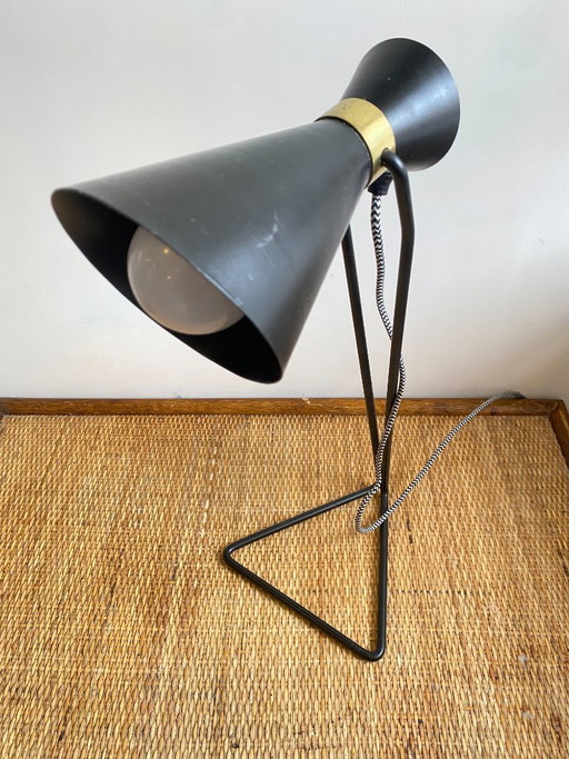 Vintage 1970 schwarze Metall Cocotte Lampe – tafellampen (photo 2 of 14)