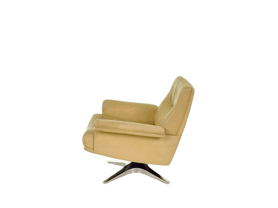 Image 1 of Poltrona vintage De Sede DS-35 in pelle anilina color crema – design svizzero anni '70