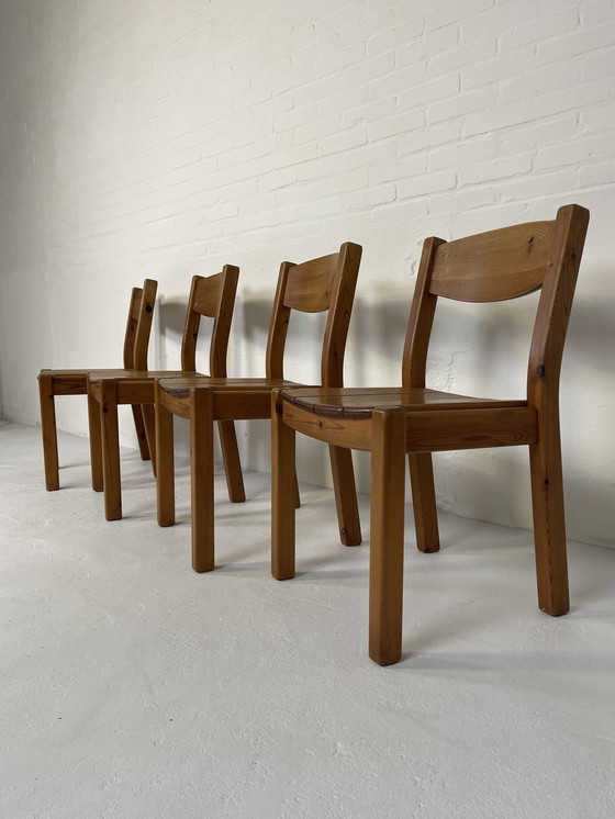 Image 1 of Chaises de salle à manger en pin, style vintage danois, Rainer Daumiller