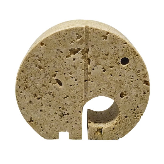 Image 1 of Sculpture originale d'éléphant en travertin des années 1970 par Enzo Mari pour F.lli Mannelli