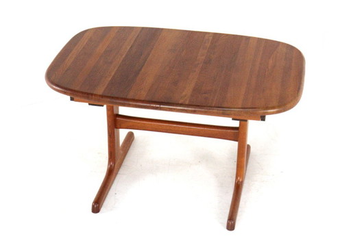 Dyrlund ovalen 1x verlengbare eettafel teak Deens massief teak vintage
