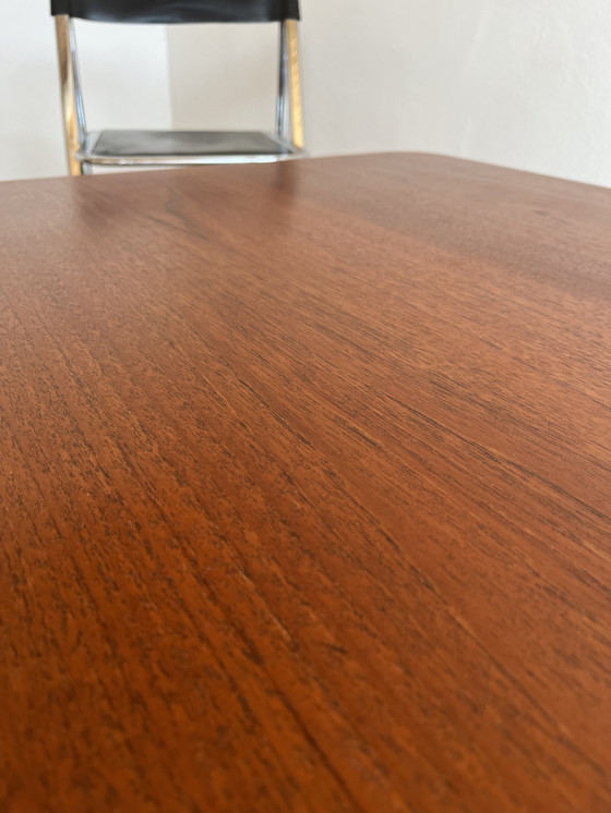 Image 1 of 1x Originele "Gustav Bahus jaren 60" salontafel van teakhout met papieren koordplank, Noorwegen!!