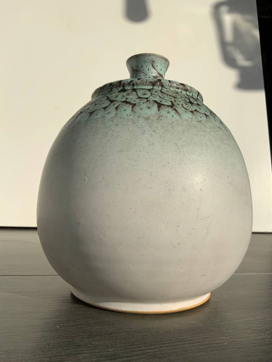 Image 1 of Pottery Vase – "Snakeskin" Shrink-Glaze by Albert Kiessling (KLW), Langenhessen