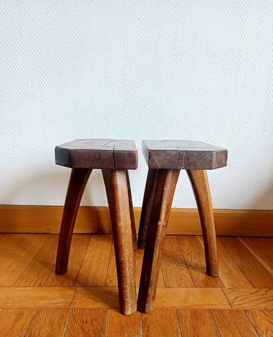 Image 1 of 2x vintage brutalist stools