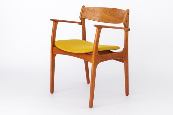 Image 1 of Erik Buch Teak Armchair, Denmark 1960s | Danish Mid-Century Modern Dining Chair, Restored & Reupholstered Vintage Design