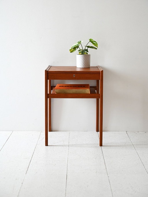 Table de nuit suédoise vintage en teck par Egström & Mírstrand