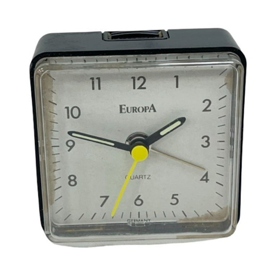 Image 1 of Réveil vintage à quartz EUROPA – Allemagne – noir – style voyage – design années 70/80