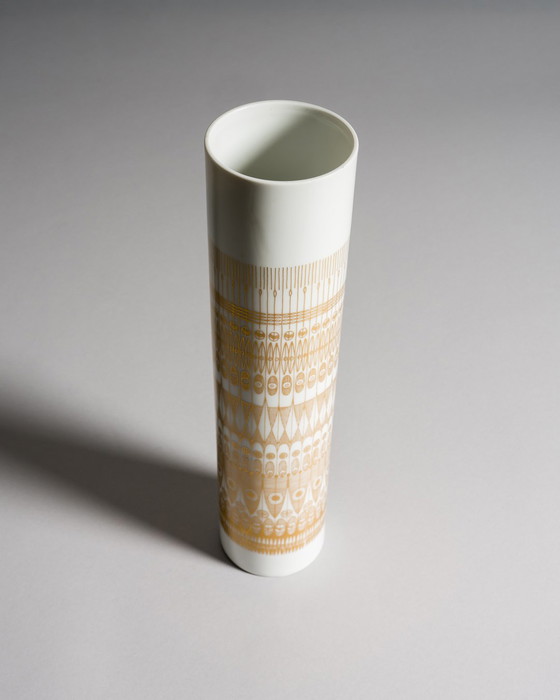 Image 1 of Geometria dorata: trio di vasi in porcellana Rosenthal Studio-Line di Theo Baumann e Tapio Wirkkala, Germania, fine anni '60