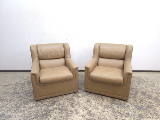 Image 1 of Poltrona Frau Set de tres plazas con sillón, sofá de cuero, sillón de diseño